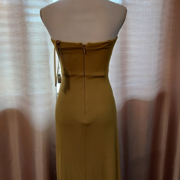 NWT! Elegant Olive Green Strapless Evening Gown. Wedding. Prom. Special Size S - Picture 4 of 13
